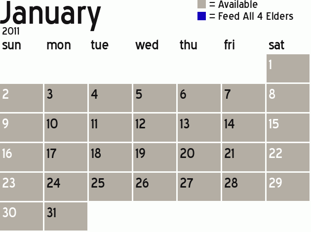 Missionary Dinner Calendar