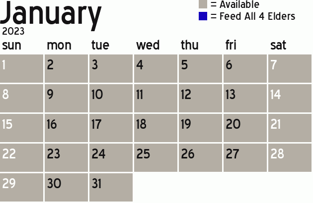 Missionary Dinner Calendar
