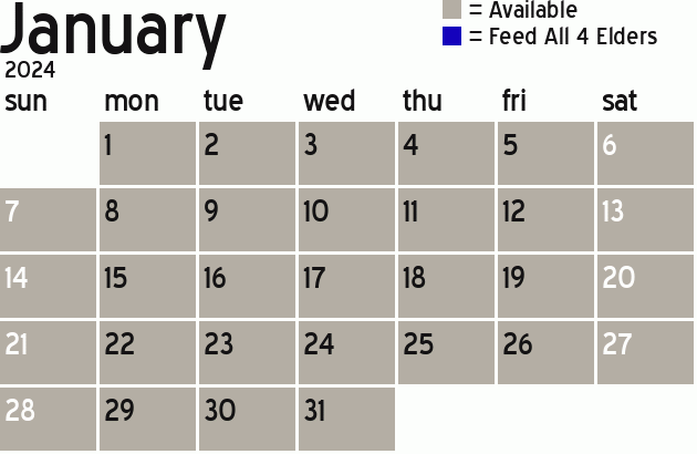 Missionary Dinner Calendar