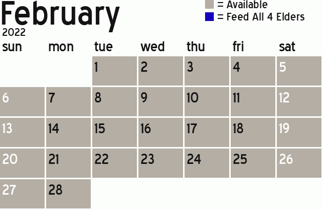 Missionary Dinner Calendar