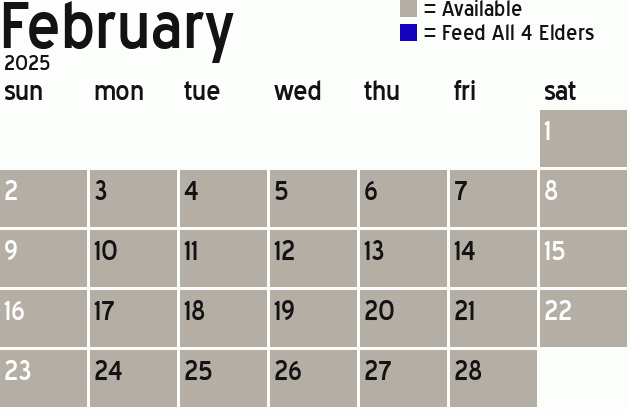Missionary Dinner Calendar