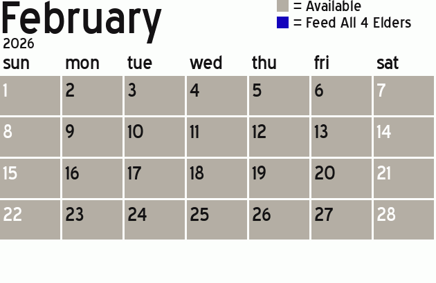 Missionary Dinner Calendar