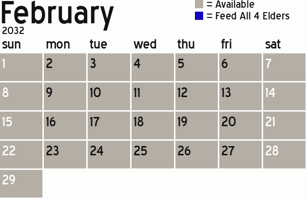Missionary Dinner Calendar