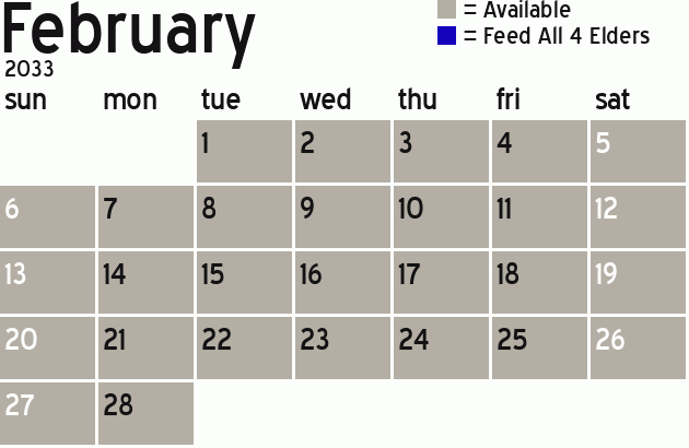 Missionary Dinner Calendar