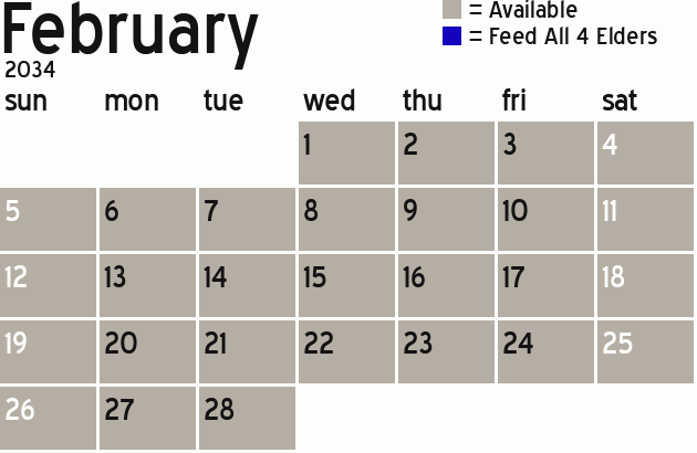 Missionary Dinner Calendar