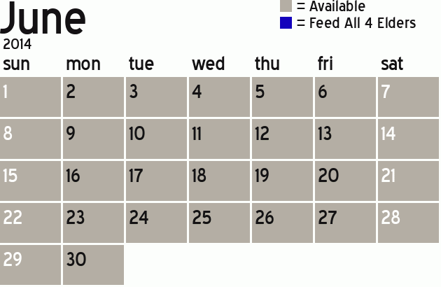 Missionary Dinner Calendar