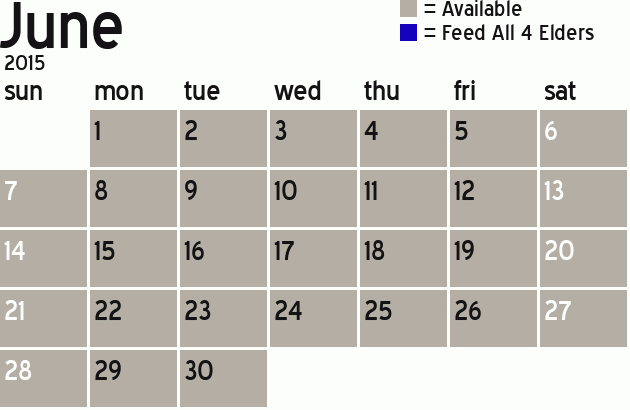 Missionary Dinner Calendar