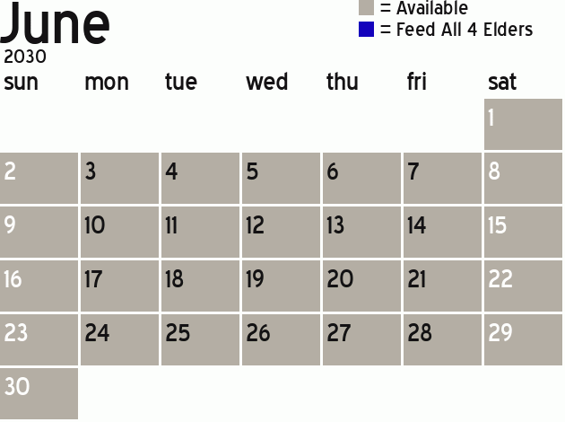 Missionary Dinner Calendar