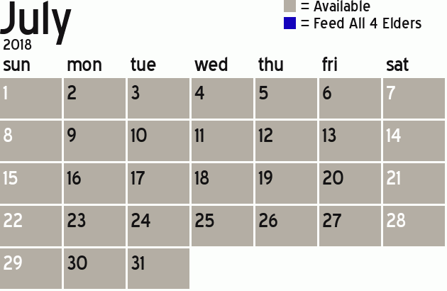 Missionary Dinner Calendar