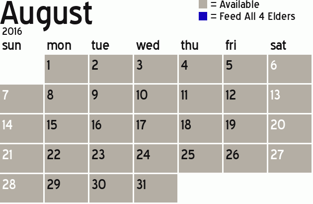 Missionary Dinner Calendar
