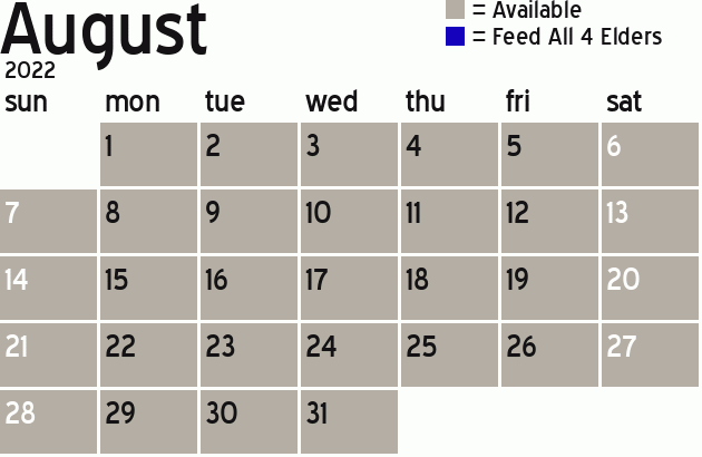 Missionary Dinner Calendar