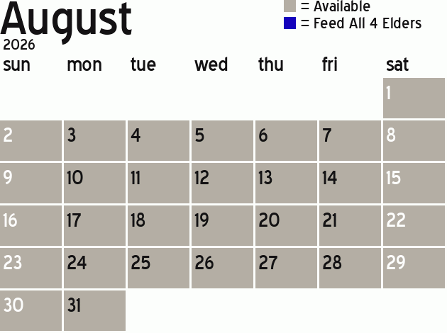 Missionary Dinner Calendar