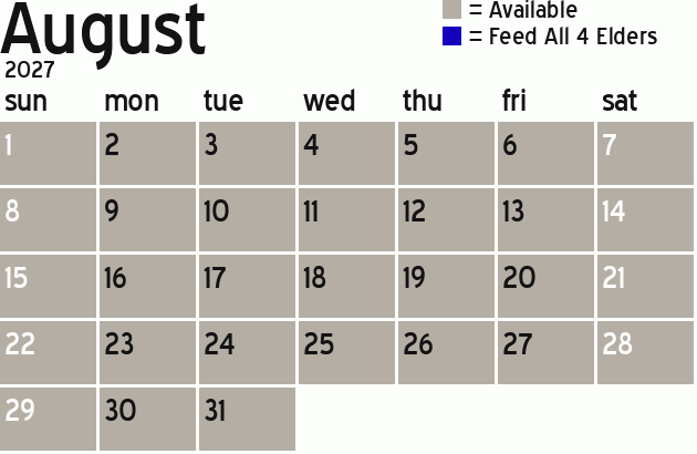 Missionary Dinner Calendar