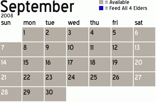 Missionary Dinner Calendar