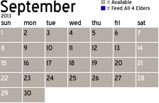 Missionary Dinner Calendar
