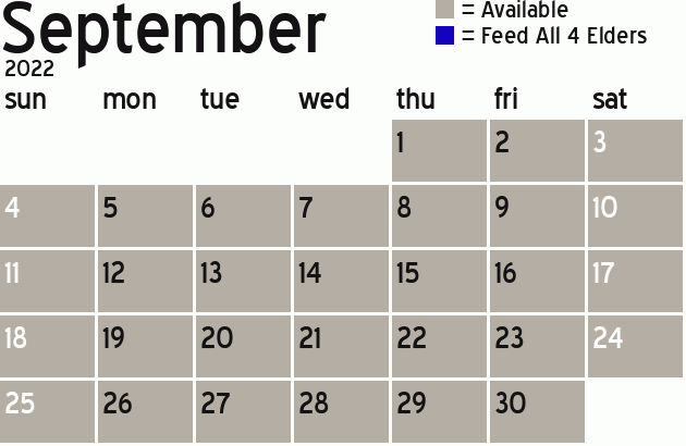 Missionary Dinner Calendar