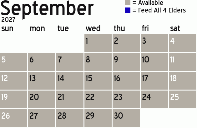 Missionary Dinner Calendar