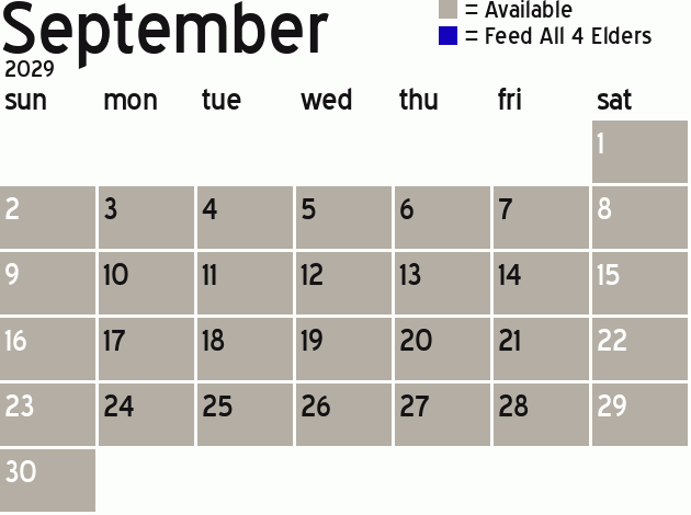 Missionary Dinner Calendar