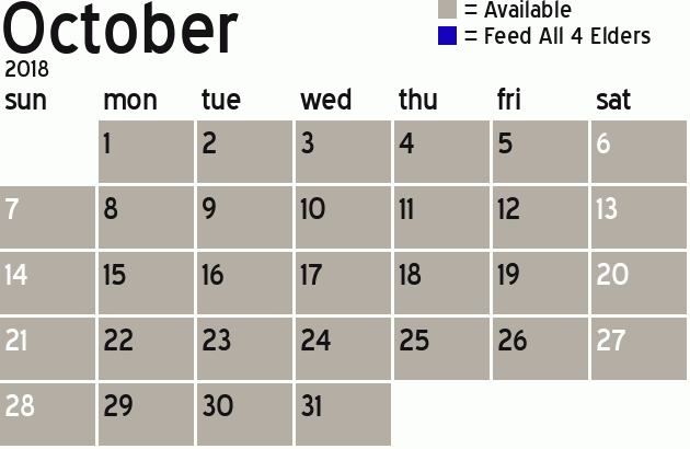 Missionary Dinner Calendar