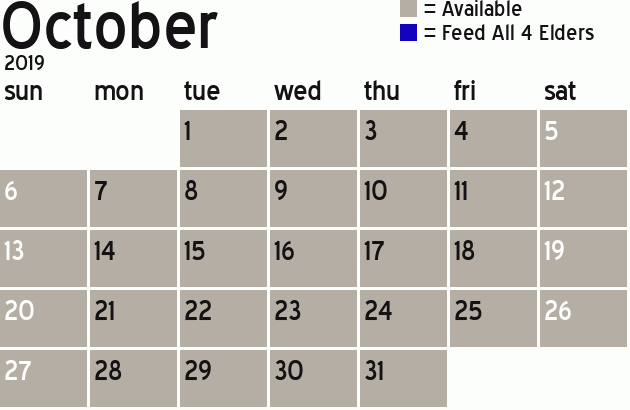 Missionary Dinner Calendar