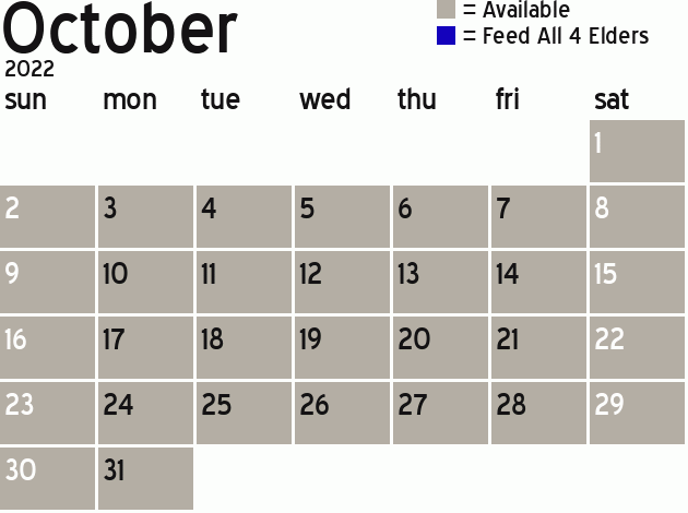 Missionary Dinner Calendar