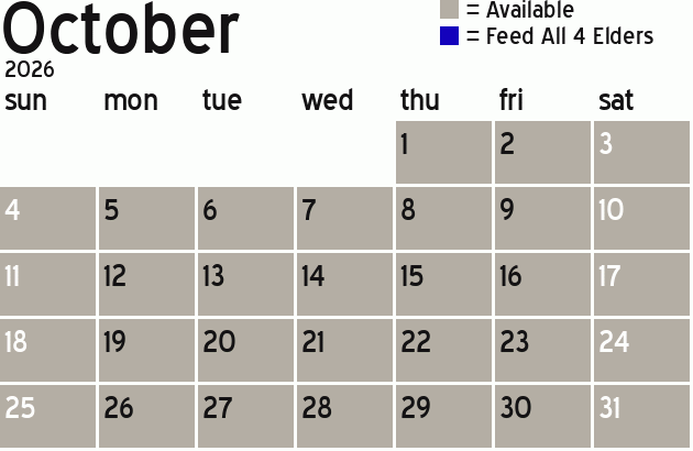 Missionary Dinner Calendar