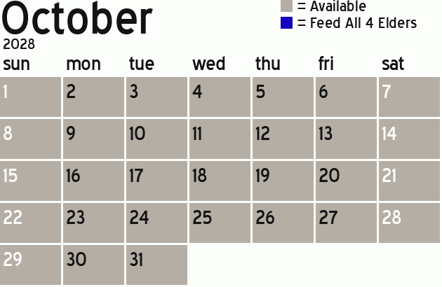 Missionary Dinner Calendar