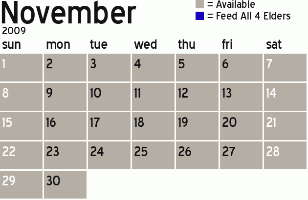 Missionary Dinner Calendar
