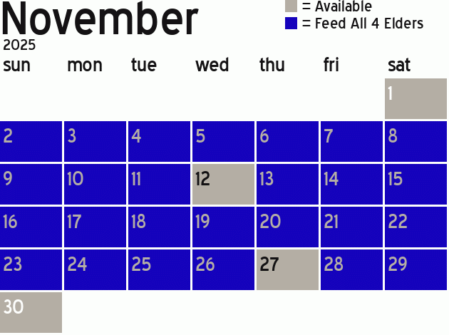 Missionary Dinner Calendar