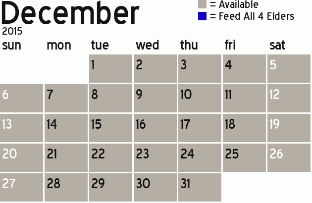 Missionary Dinner Calendar