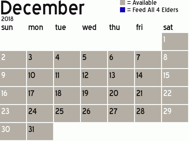 Missionary Dinner Calendar
