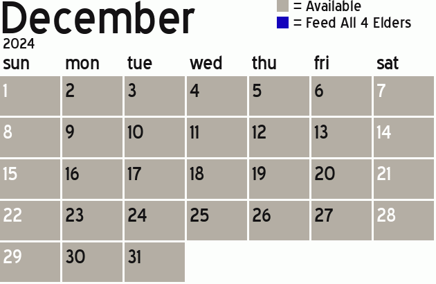 Missionary Dinner Calendar