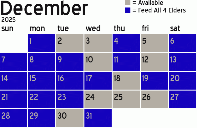 Missionary Dinner Calendar